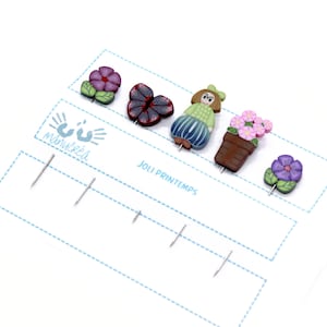 Quilting pins - Mini counting sewing pins - Decorative pins - Decorative straight pins - Cute headed pin set - Gift for woman - Spring set