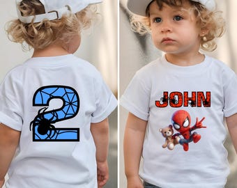 Personalized Spiderman Birthday Tee: Custom Superhero Toddler Shirt