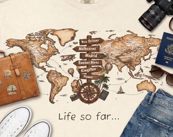 -shirt d'aventures personnalisées Destination Souvenirs de voyage 2026 |  T-shirt