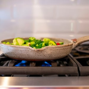 Handmade, Pottery Large Skillet in Flameware Clay