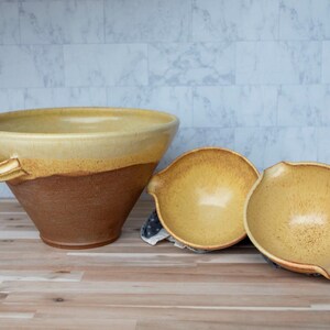 Handmade Stoneware Clay Cassole: French Cooking Pot, Yellow Salt Glaze image 5