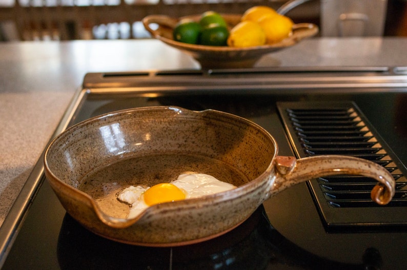 Small Skillet, Handmade Pottery for Stovetop