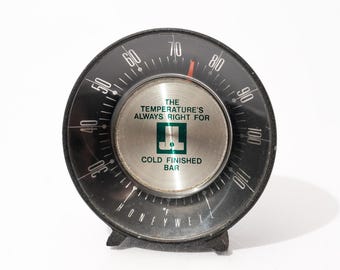 Thermomètre de bureau J&L vintage en acier, années 60