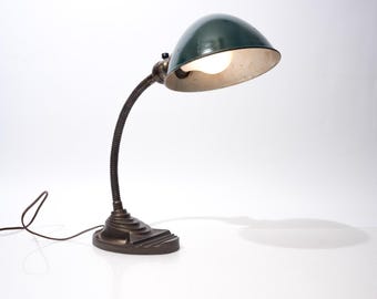 Vintage Gooseneck Desk Lamp Eagle Hubbell Task Lighting 1930s