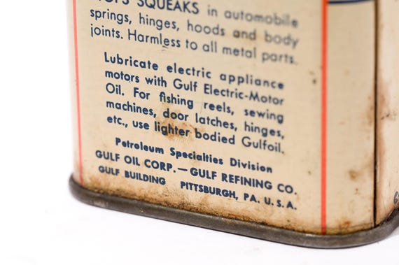 Vintage Gulf Penetrating Oil Can, Half Pint, 1940s-50s - Etsy