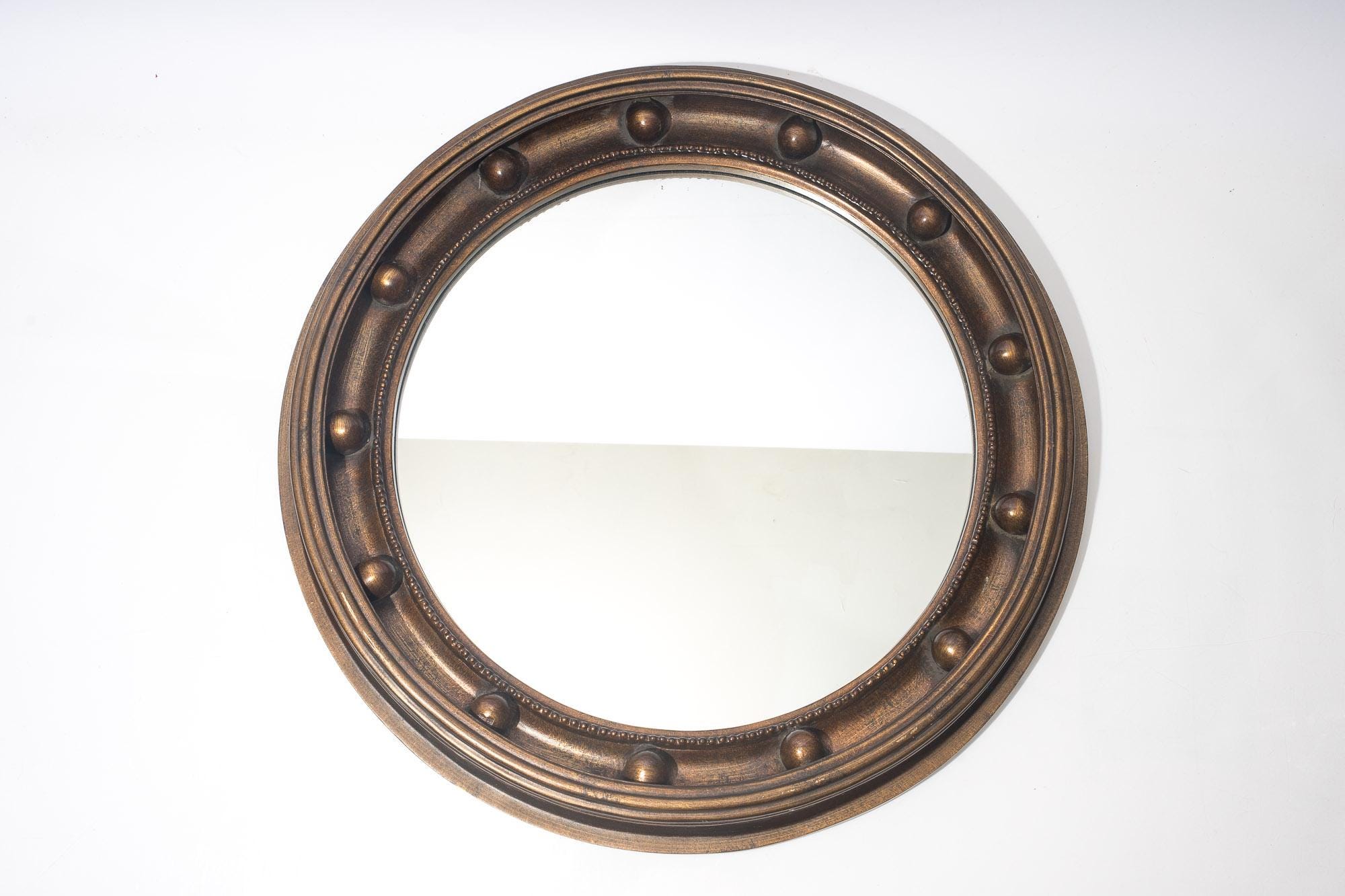 Vintage Bombay Company American Federal Round Wood Wall Mirror - Etsy
