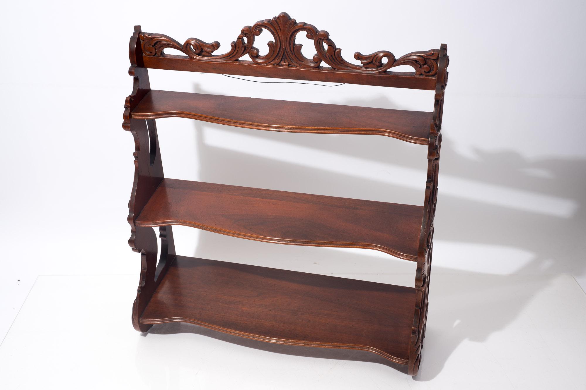 Étagère Ancienne En Hêtre Milieu XXe - 2 étagères - 88x14x38 Cm - À Poser Ou Suspendre