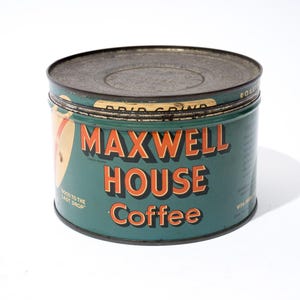 Vintage Maxwell House Coffee Can, With Lid, One Pound