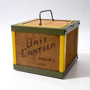antique fishing worm box Vintage Worm Bait Boxes