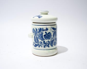 小さなヴィンテージ陶器キャニスター、青い花柄、日本製 - Etsy 日本
