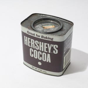 Vintage Hersheys Cocoa Can, Tin, Decorative, 8 Ounce