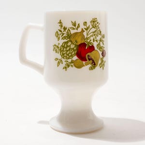 Vintage Spice of Life Goblet, Mug, Milk Glass