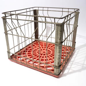 Vintage Wire Milk Crate from Johnstown Sani-Dairy 1960s 1970s