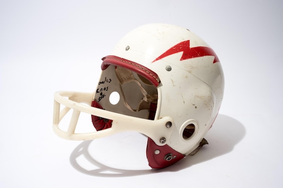 Vintage Youth Football Helmet by Pro Sports Model 2009 Webbing W Red Lightning Bolts 1950s - Etsy Vintage Youth Football Helmet by Pro Sports Model 2009 Webbing W Red Lightning Bolts 1950s - Etsy