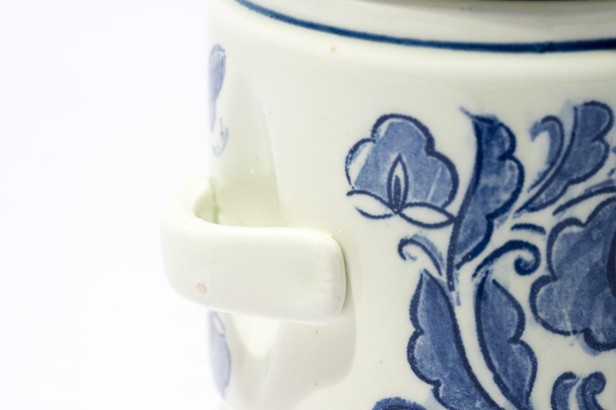 小さなヴィンテージ陶器キャニスター、青い花柄、日本製 - Etsy 日本