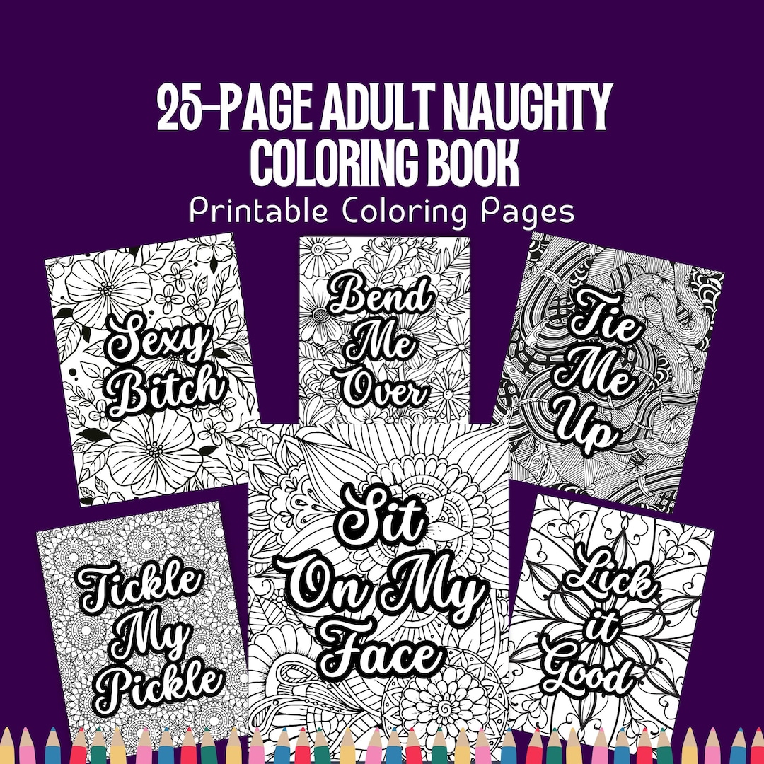 25-page Adult Naughty Coloring Book PDF | Funny Spicy Sayings ...