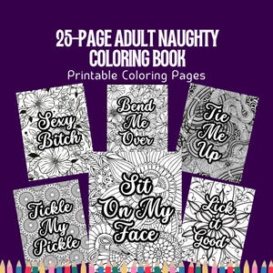 Livro de colorir para adultos travessos com 25 páginas em PDF | Frases engraçadas e picantes | Presente para casais no Dia dos Namorados | Páginas para colorir relaxantes e divertidas para adultos, digitais