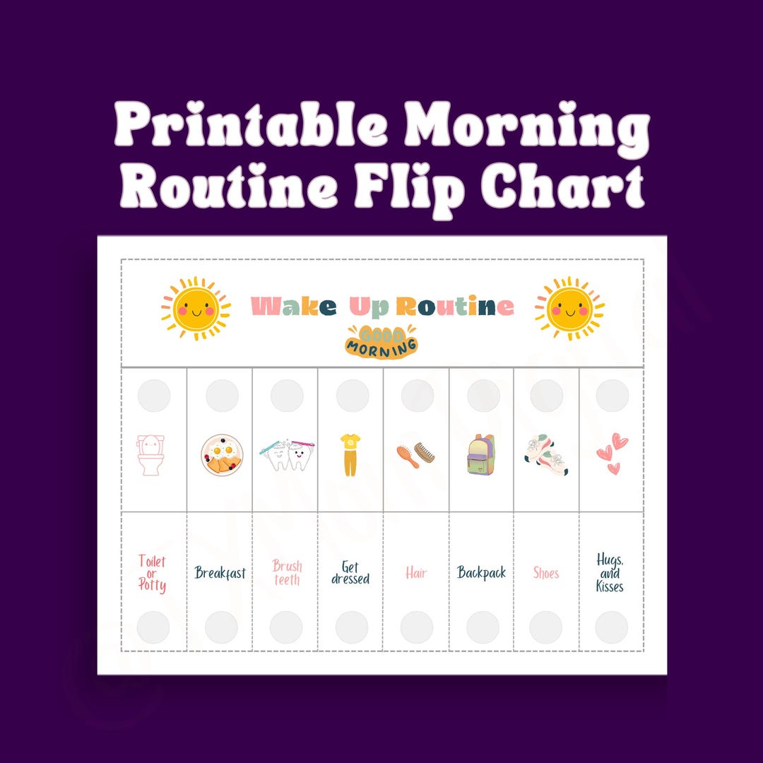 Routine Flip Chart for Kids | Morning Visual Chart | Bedtime Routine ...
