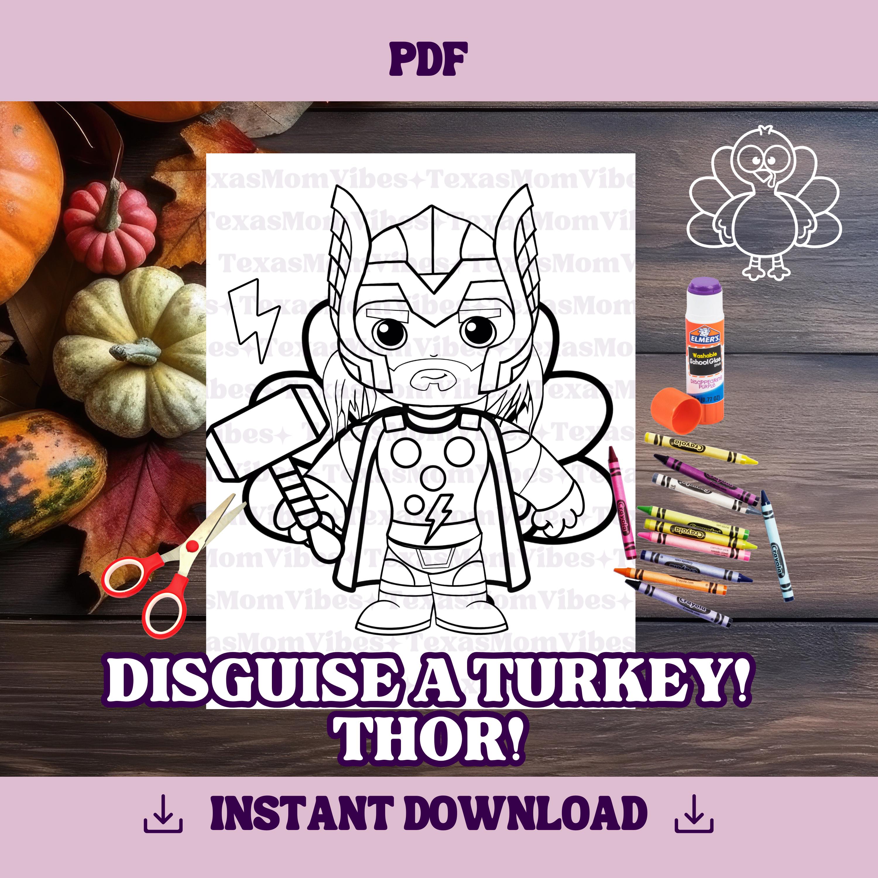 40 Thanksgiving Crafts: Fun and Festive Projects for Kids 7 Disguise a Turkey-Thunder Warrior Template Thanksgiving Craft…