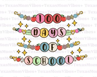 100 Days of School PNG | Sublimation Design | Digital Download for T-Shirts, Mugs, & Crafts | Back to School Sublimation File