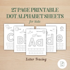 Alphabet Dot Marker Worksheets, 27 Pages, Dot Marker Activities for Toddlers/Preschooler, A-Z Do a Dot Printable, Fine Motor Skills