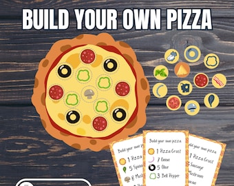 Build Your Own Pizza Printable Activity | Counting & Matching Game for Kids | Preschool Learning Activity | Pizza Busy Book PDF