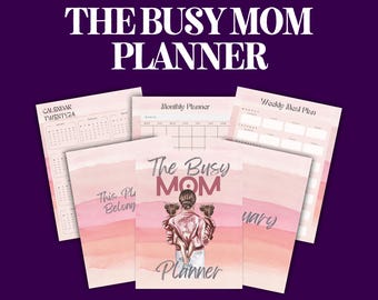 Drukke moederplanner, thuisblijfmoederplanner, afdrukbare planner, moeder-on-the-go plannerbundel, Elegant Journal, ongedateerd en 2025-kalender