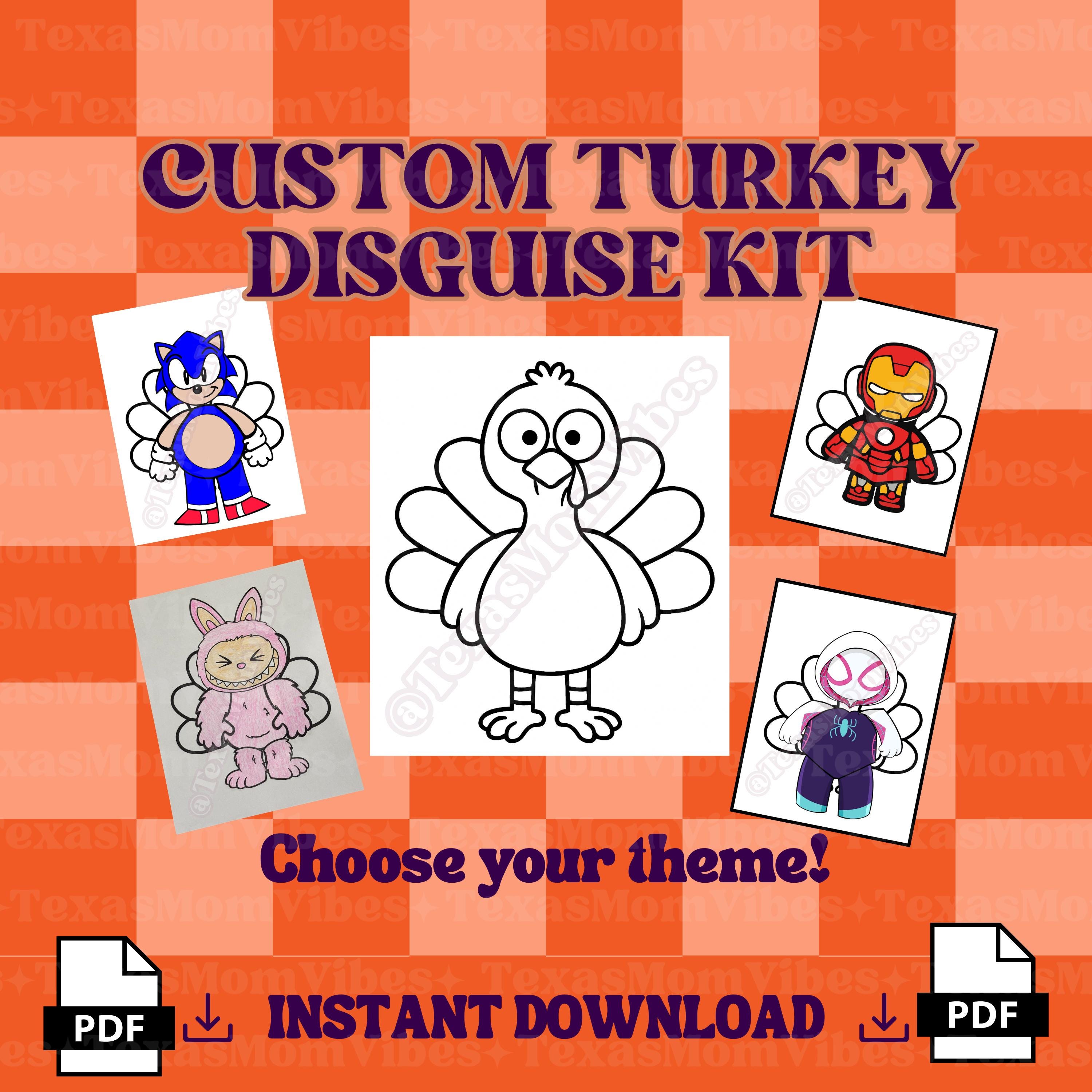 22 Ninja Crafts for Kids to Make at Home 6 Custom Turkey Disguise Template PDF Kids Color & Cut Craft…