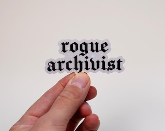 Rogue Archivist Sparkly Holographic Sticker | Free Speech Activist Decal | For Curators, Data Hoarders, and Pirate Librarians