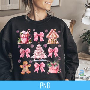 Coquette Bow PNG, Coquette Pink Bow Png, Pink Coquette Bow Png, Pink Christmas Png, Coquette Christmas Bow Holiday Png, Santa Shirt Designs