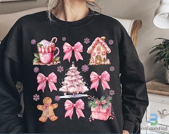 Coquette Bow PNG, Coquette Pink Bow Png, Pink Coquette Bow Png, Pink Christmas Png, Coquette Christmas Bow Holiday Png, Santa Shirt Designs