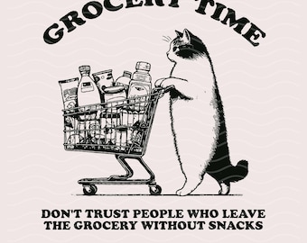 Camiseta SVG PNG con 99 problemas, diseño SVG PNG de gato divertido retro vintage de moda haciendo compras para camisetas gráficas, bolsas de mano, calcomanías.