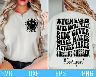 Sports Mom SVG PNG, Sports Mom Shirt Svg, In my Sports Mom Era svg, Game Day Svg, Sports Mom Svg Football Baseball Volleyball SVG png dxf