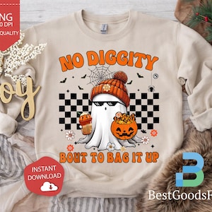 Kein Diggity Bout To Bag It Up Png, Halloween Kinder Png, Niedliches Halloween Png, Kleinkind Halloween Png, Kinder Halloween Geschenk, Halloween Png