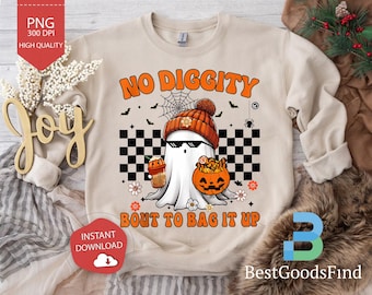 No Diggity Bout To Bag It Up png, halloween kinderen png, leuke halloween png, peuter halloween png, halloween cadeau voor kinderen, halloween png