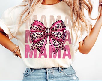 Mama Leopard Coquette Bow PNG, Leopard Mama png, Varsity Mama png, Mama Shirt Png, Retro Mama Png, Mama png, Mothers Day Png Sublimation