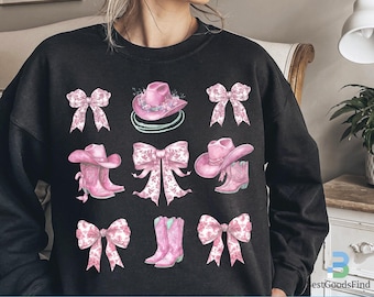 Coquette Cowgirl Png, Western Sublimation Design, Western Coquette Png, Cowgirl Boots Png, Boots With Bows, Coquette Era Png, Pink Bow Png