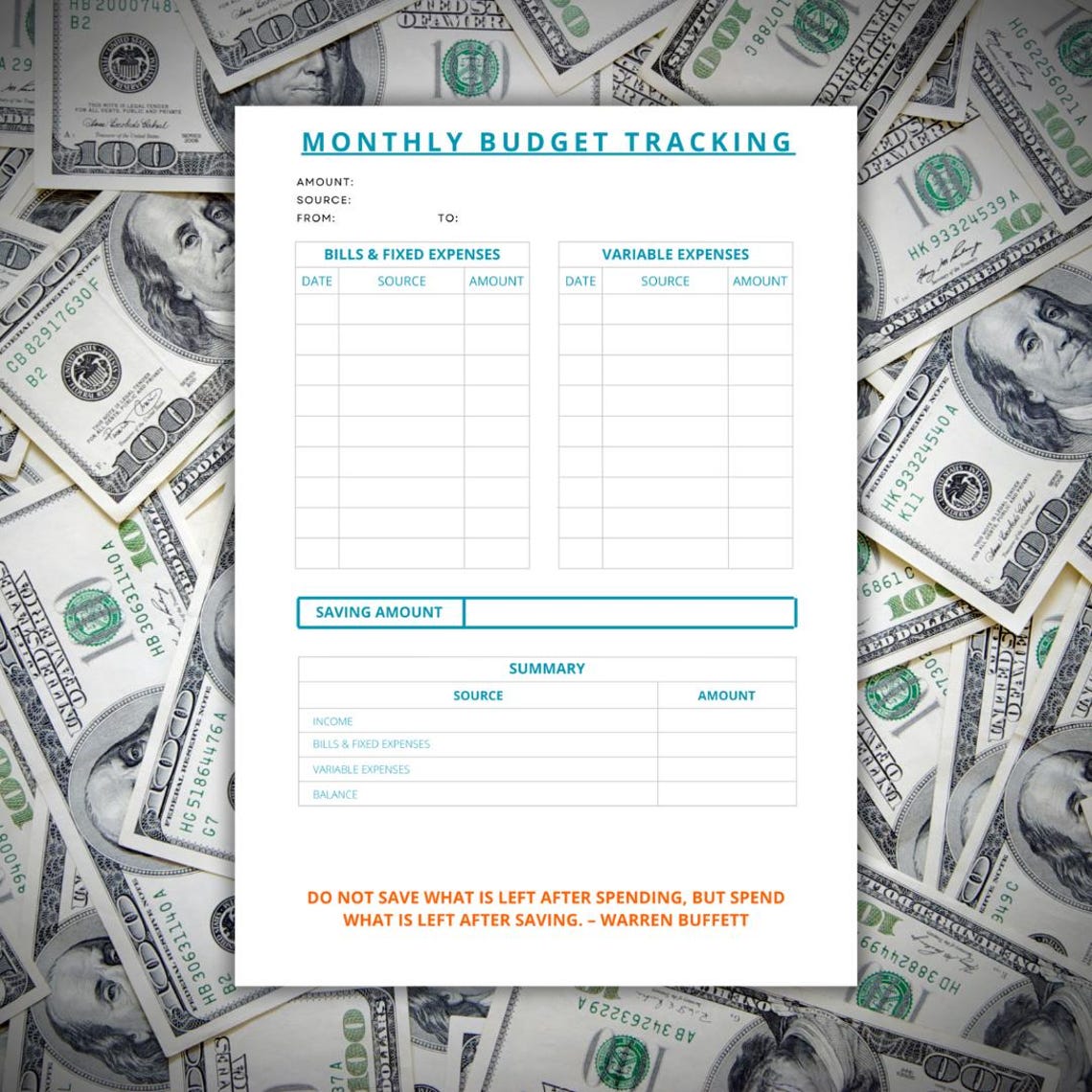 Monthly Budget Tracker Template – Easy Canva Template to Track All Your ...
