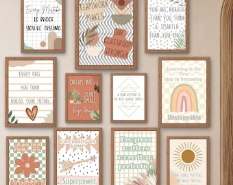 Classroom Posters Boho Style, Digital Download, Inspirational Quotes, Creative Teacher Decor, Printable Inspiration