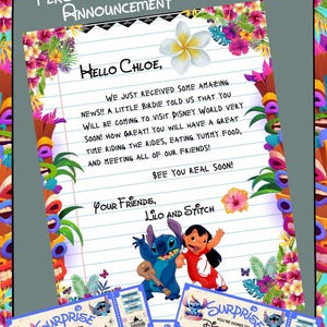 Boleto personalizado de Disney World, impresión digital, invitación a Disney World, carta personalizada, descarga a pedido