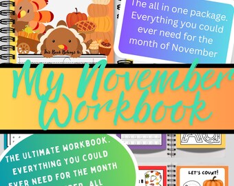 November Toddler Learning Bundle | Fall Preschool Activities | Digital Download | Educational Fun for Kids