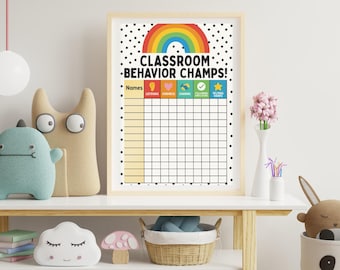 Rainbow Classroom Behavior Chart | Digital Download | Teacher Resource | Classroom Management Tool | Student Progress Tracker