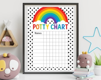 Rainbow Potty Training Reward Chart: Classroom or Home (PDF Digital Download)