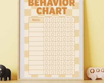 Boho Checkered Classroom Behavior Chart: Printable Reward Tracker (Digital Download)