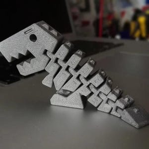 3D Printed Articulated Dinosaur Skeleton - Cute T-Rex Fossil Toy, Multiple Color Options
