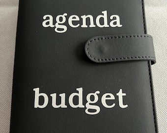 Personalisierter schwarzer Budgetplaner mit 8 Taschen