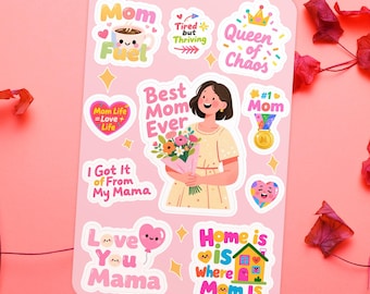 Mother's Day Sticker Sheet: Planner, Journal, Scrapbooking (4x6)