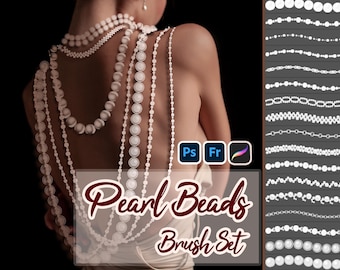 Conjunto de pincéis de contas de pérola: Procreate e Photoshop (download digital)