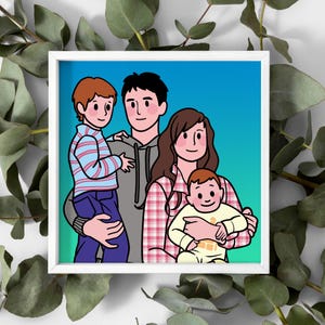 Custom Anime Portrait | Minimalist Portrait | Cute Cartoon Illustration | Personalized Print | Personalized Gift| Couple Memory Digital Gift