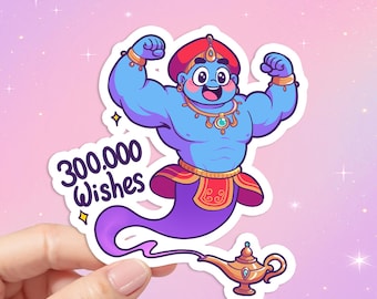 300,000 Wishes Genie Sticker: Kawaii Laptop Sticker